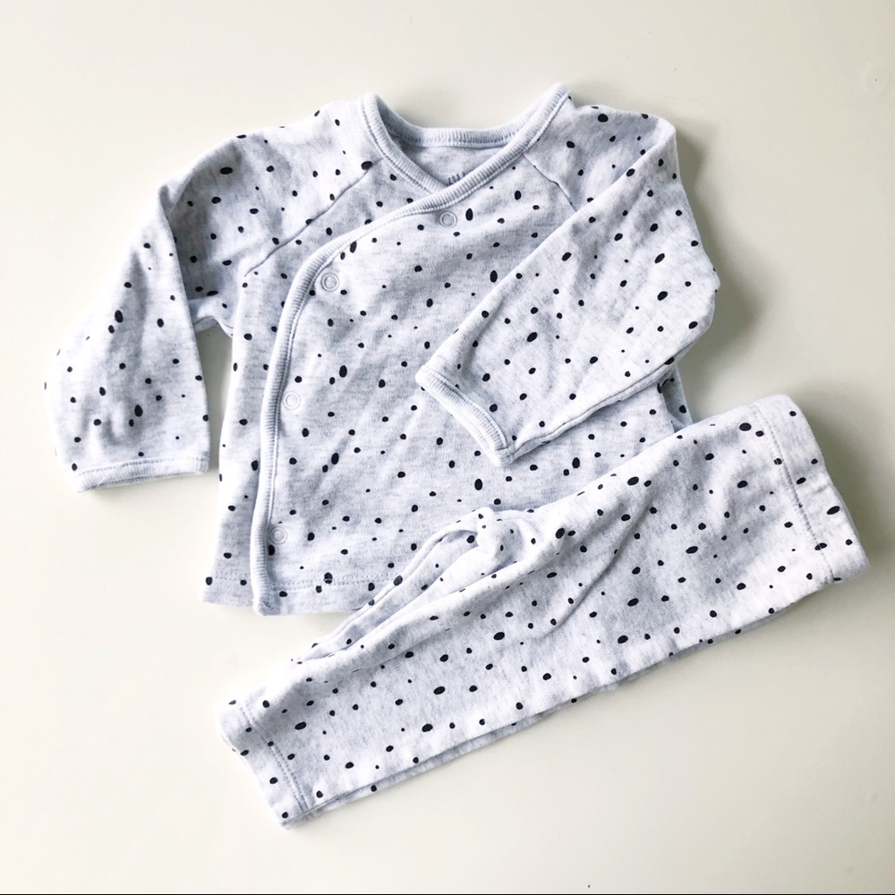 Little me black dot two piece baby set 3-6 months